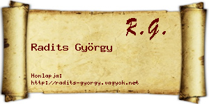 Radits György névjegykártya